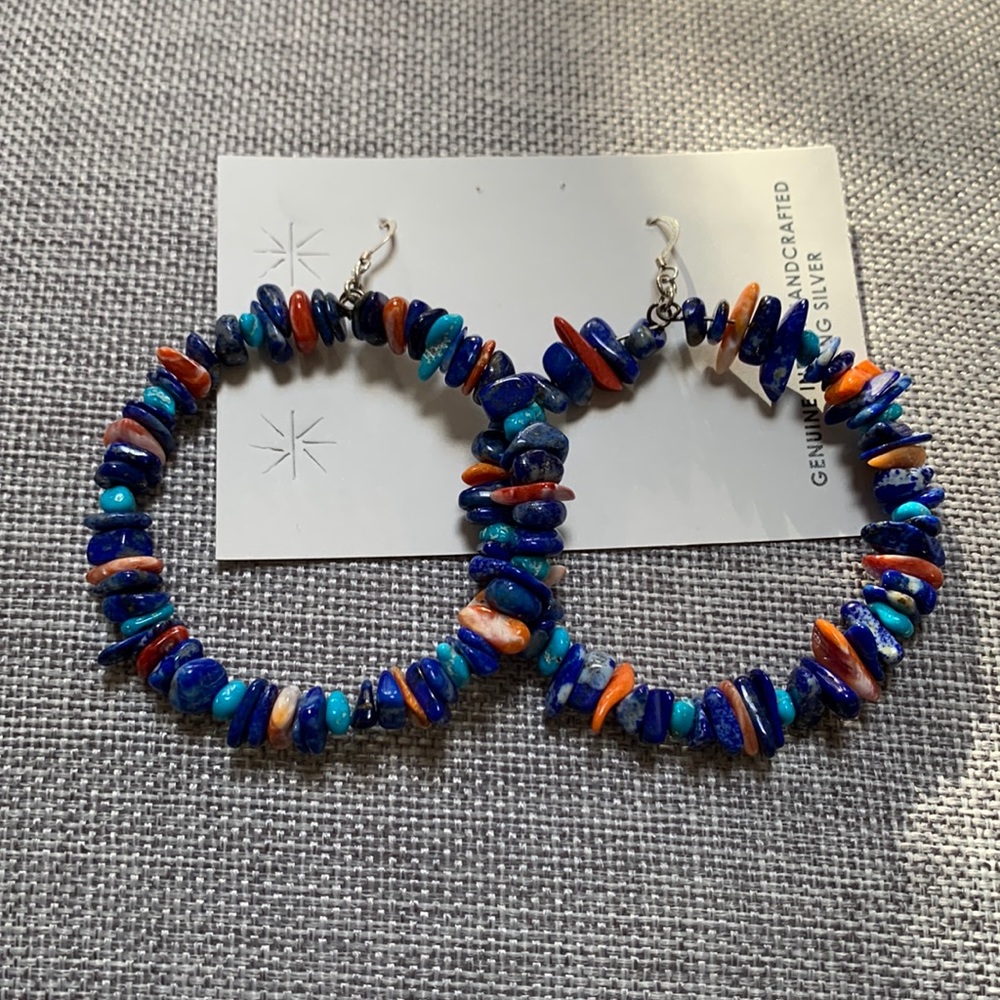 Navajo made hoop earrings